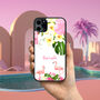 Flamingo And Flowers iPhone Case Personalised, thumbnail 1 of 2