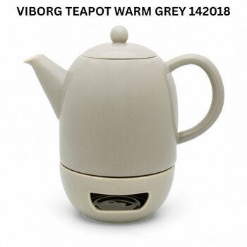 Viborg Porcelain Tea Set Warm Grey With Warmer, 2 of 3