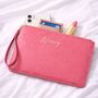 Personalised Saffiano Leather Clutch Bag Zip Pouch, thumbnail 5 of 11