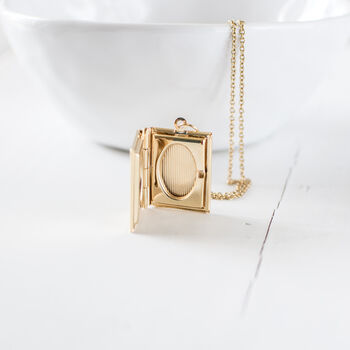 Gold Plated Book Locket Necklace, 8 of 10