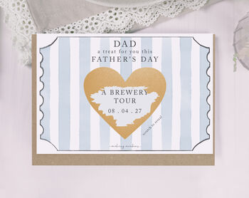 Personalised Father's Day Blue Striped Gift Scratch Voucher, 2 of 3