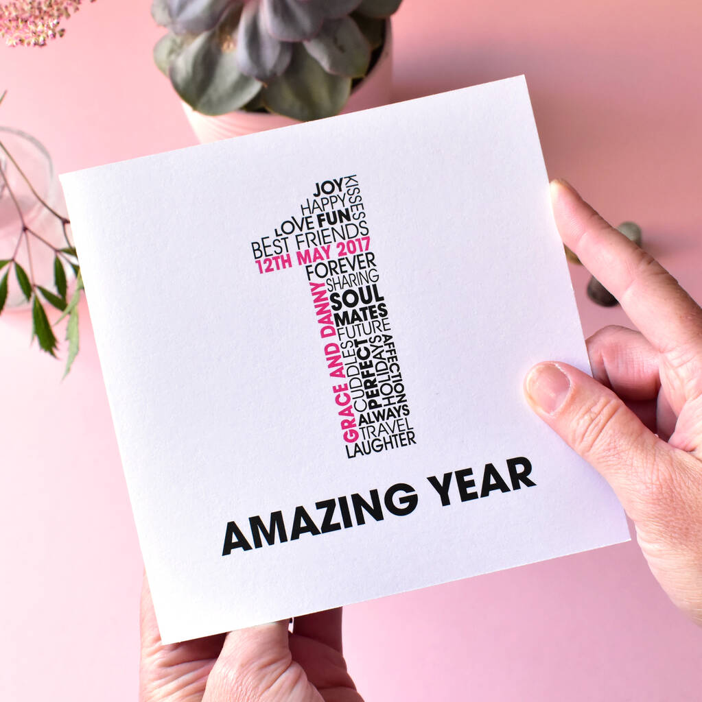 Personalised Name And Date Milestone Anniversary Card, 1 of 6