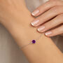Sterling Silver February Amethyst Birthstone Bracelet, thumbnail 1 of 6