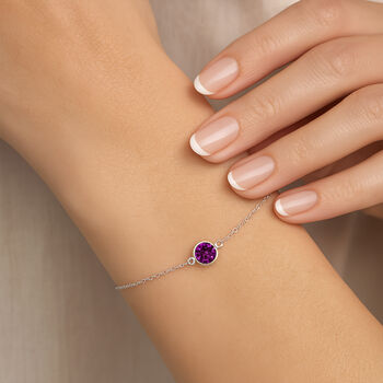 Sterling Silver February Amethyst Birthstone Bracelet, 2 of 6