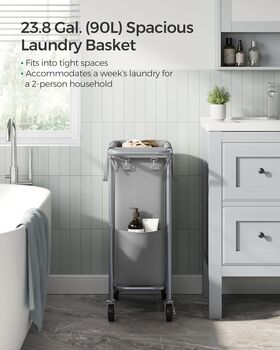Laundry Basket On Wheels Steel Frame 90 L 140 L 200 L, 2 of 12