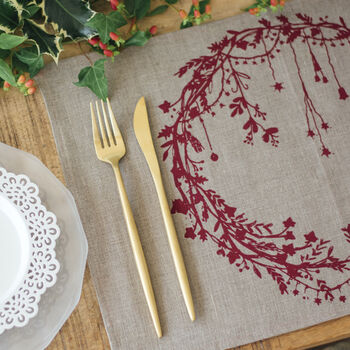 Christmas Linen Placemats Set Of Two, 6 of 8