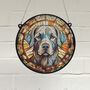 Labrador Silver Stained Glass Effect Suncatcher, thumbnail 1 of 3