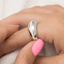 White Candy Stripe Dome Ring, thumbnail 4 of 5