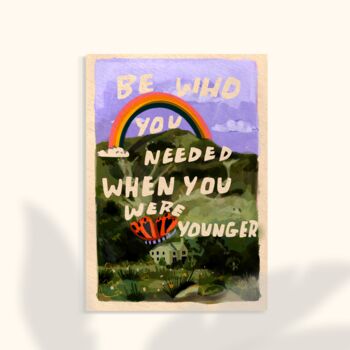 'Younger' Mental Health Motivational Quote Nature Inspired Print, 3 of 3