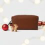 Personalised Premium Leather Boxy Wash Bag Christmas Gift For Him, thumbnail 1 of 6