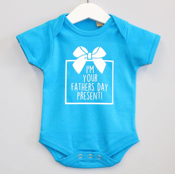 'I'm Your Father's Day Present' Baby Grow, 4 of 8