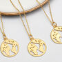 World Coin Pendant Necklace For Her 18ct Gold Plated, thumbnail 4 of 6
