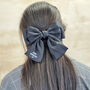 Just Married Personalise Satin Bow Clip, thumbnail 3 of 5