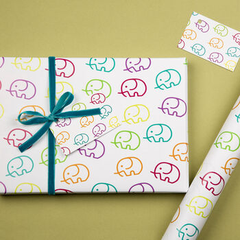 Childrens Elephant Wrapping Paper Set, 9 of 9
