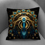 Celestial Aviary Art Deco Peacock Poly Linen Cushion, thumbnail 5 of 6