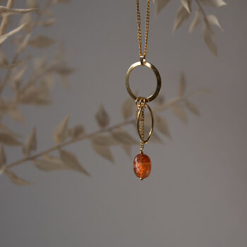 Astralis V 14k Gold Filled Sunstone Pendant, 5 of 7