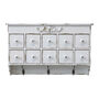 Whitewash Wall Shelf With Drawers And Hooks, thumbnail 2 of 3