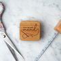 Oak Wooden 'Make Do And Mend' Square Tape Measure | Sewing Accessory | Homeware | Sewing Hobby, thumbnail 1 of 5