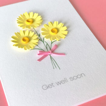 Get Well Soon Paper Daisy Posy Card, 8 of 10