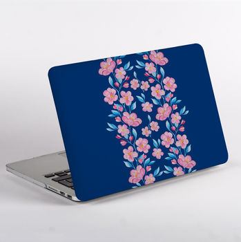 Blossoms In Pink And Blue Mac Book Case, 2 of 3