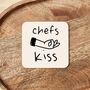 Chefs Kiss | Black And Cream | Coaster, thumbnail 1 of 3