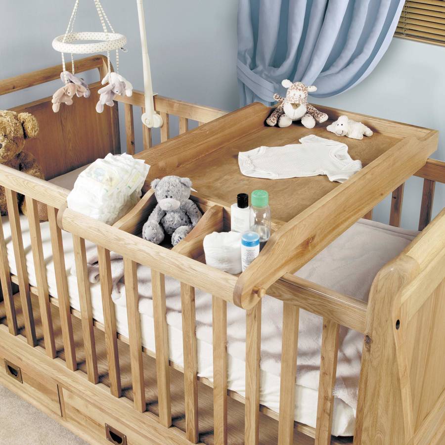 Little Acorn Oak Cot Top Baby Changer By The Orchard Furniture