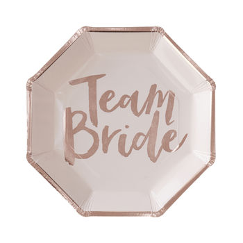 Rose Gold Foiled Team Bride Hen Party Paper Plate, 2 of 3