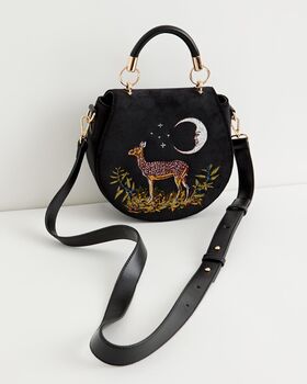 Fable Deer And Moon Embroidered Saddle Bag, 2 of 7