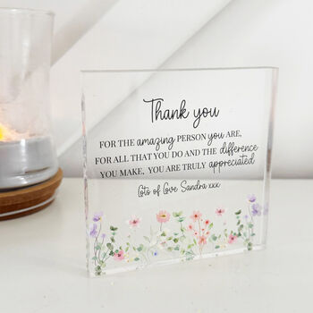 Personalised Thank You Acrylic Block Gift For Teachers, 5 of 5