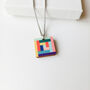 Space Square Wooden Necklace Eco Friendly Gift, thumbnail 5 of 9