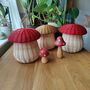 Mushroom Basket With Red Hand Dyed Lid, thumbnail 4 of 5