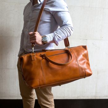 Personalised Leather Holdall Weekend Bag ' Aviator ' By Niche Lane ...