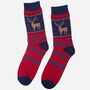 Men's Fair Isle Stag Christmas Bamboo Socks, thumbnail 1 of 3