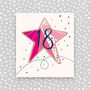 18th Birthday Card Star Design, thumbnail 1 of 2