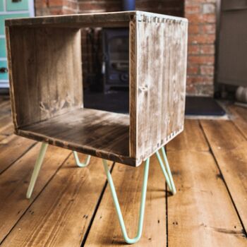 Handmade Solid Wood Side Table With Deep Shelf, 3 of 8