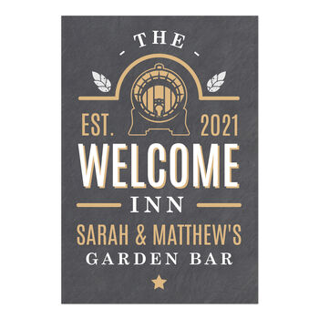 Personalised The Welcome Inn Pub Metal Sign, 4 of 4