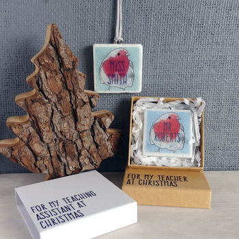 Personalised Teacher Christmas Decoration By littlebirdydesigns