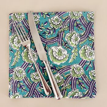 Pair Of Cotton Napkins In Hope Springs Print, 3 of 6