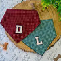 Personalised Polka Dot Dog Tie On Bandana Red Or Green, thumbnail 1 of 12
