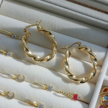 18 K Gold Plated Brooklyn Hoops, 5 of 7