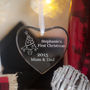 Engraved Glass Heart Bauble Christmas Tree Design, thumbnail 1 of 3