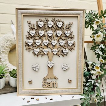 Personalised Retirement Gift Tree Framed Wooden Tree, 3 of 11