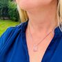 The Rectangle Rose Quartz Necklace, Silver, thumbnail 2 of 9