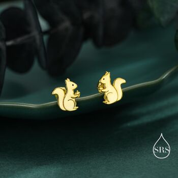 Cute Squirrel Stud Earrings In Sterling Silver, 7 of 12