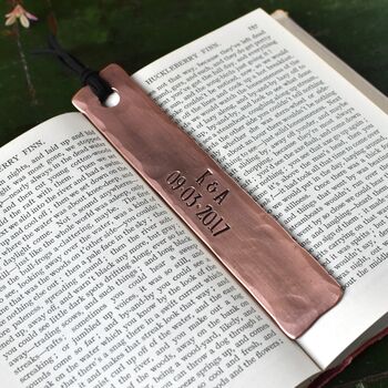 Personalised Copper Bookmark, 7th Wedding Anniversary Gift, 4 of 10