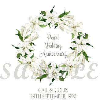 Pearl Anniversary Personalised Canvas Print, 2 of 2