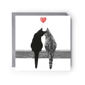 Two Cats Heart Balloon Card, 2 of 5