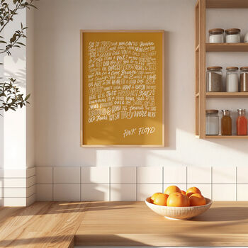 Wish You Were Here Pink Floyd Song Lyrics Art Print, 5 of 9