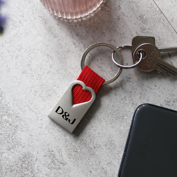 Personalised Heart Metal Keyring For Valentine's Day, 3 of 10