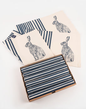 Blue Hare Placemat Gift Set, 4 of 4